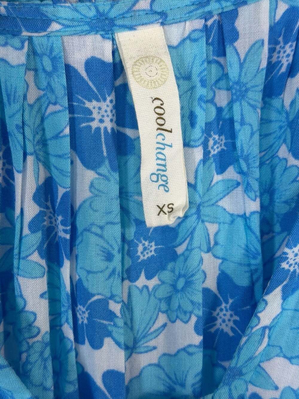 Coolchange Blue Floral Tassel Ruffle Mini Dress Size XS - Picture 2 of 6